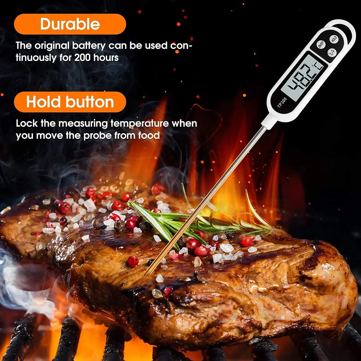 Digitales Küchenthermometer mit LCD-Display 4