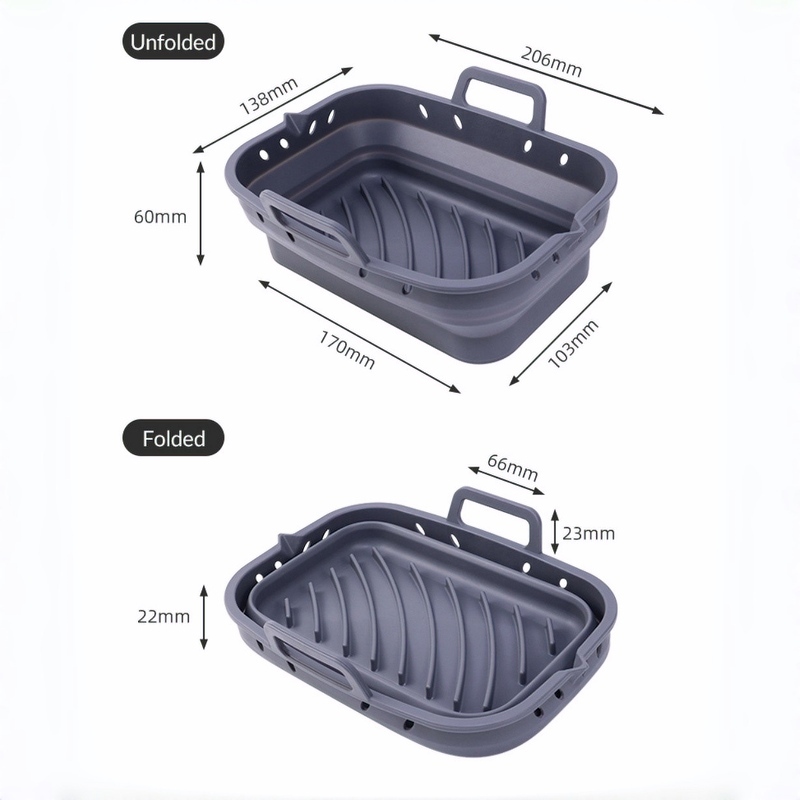 Eckige Silikon-Backmatte für Heißluftfritteuse 3