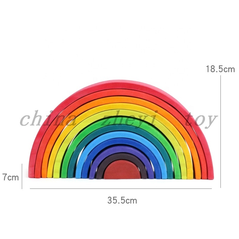 Holz-Regenbogen-Stapelspielzeug für Kinder 4