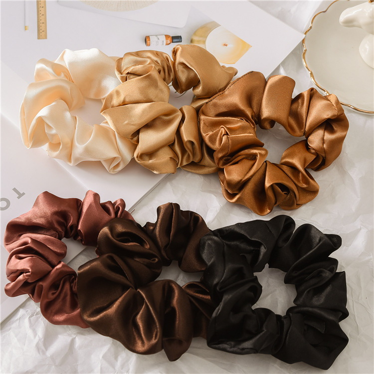 Mädchen Satin Haargummis Einfarbig Weich 2