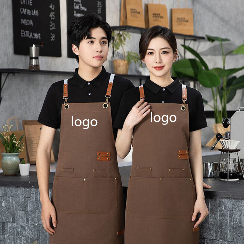 Lange Unisex-Bistroschürze für Küche und Café 3