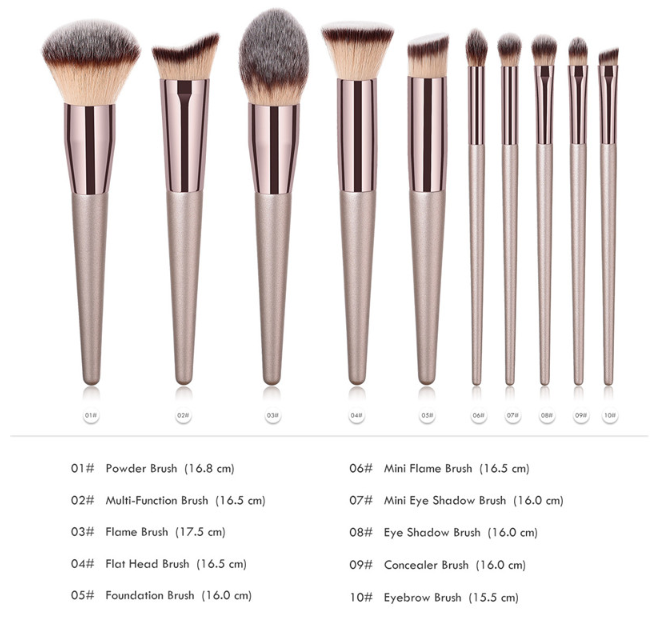 Kosmetik-Pinselset für Damen 10-teilig 3