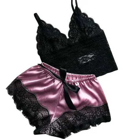Damen-Spitzen-Nachtwäsche-Set