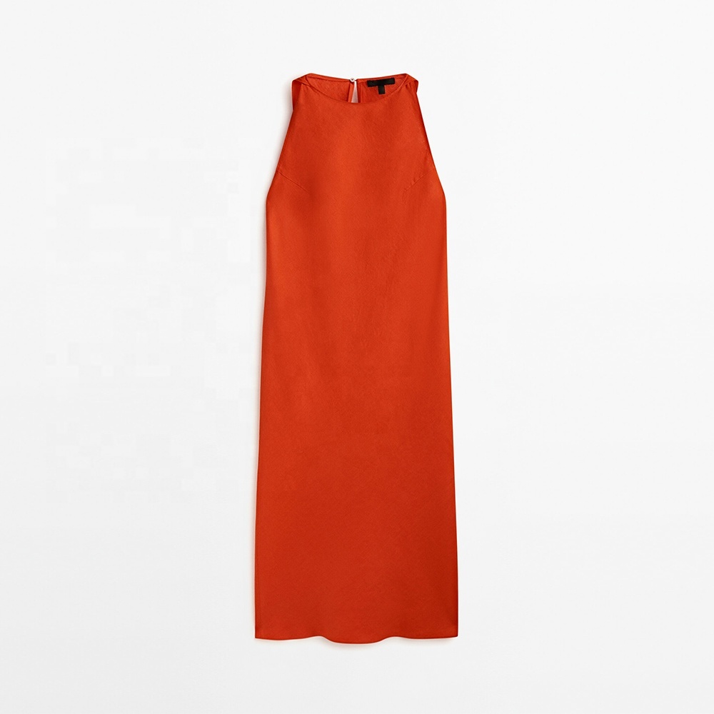 Ärmelloses Leinenkleid für Damen Sommer 3