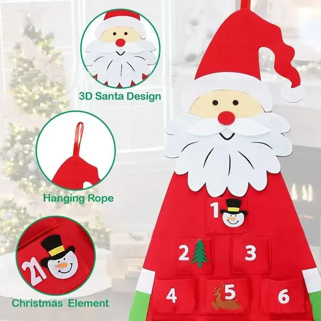 Filz-Adventskalender Wandbehang 2