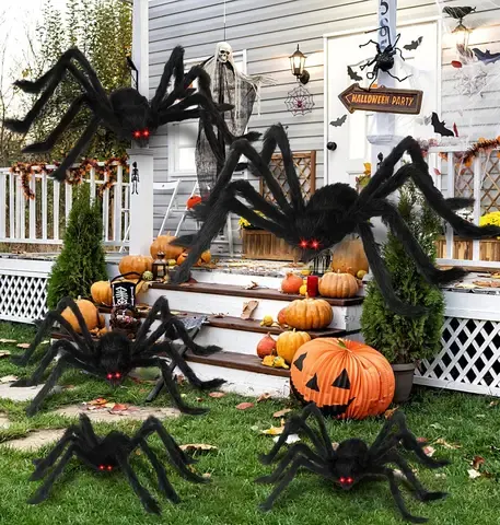 Riesige schwarze Plüsch-Spinne 30–200 cm