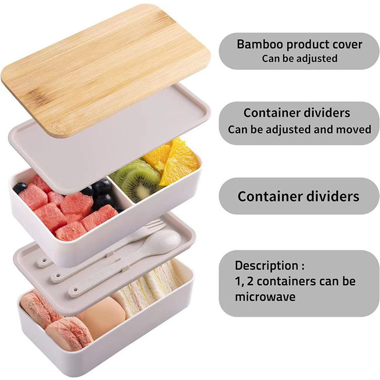 Bambus-Bento-Box Doppelschicht Lunchbox 4