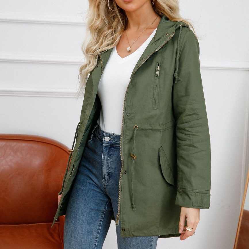 Damen-Baumwoll-Anorak Oversized Mantel