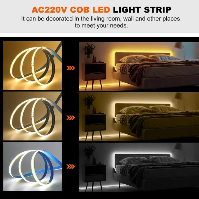 COB-LED-Streifen 240 LEDs, hochdicht, 220 V 4