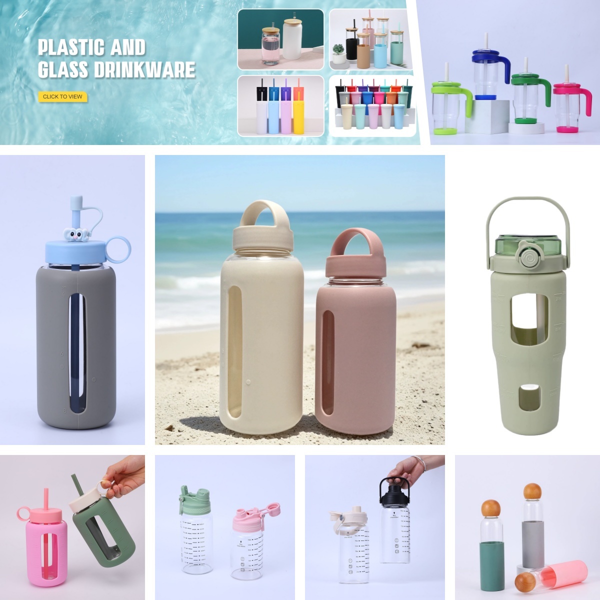 800-ml-Glasflasche mit Zeitmarkierung und Silikonhülle 2
