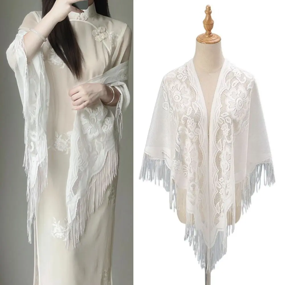 Quasten Cardigan Schal 2
