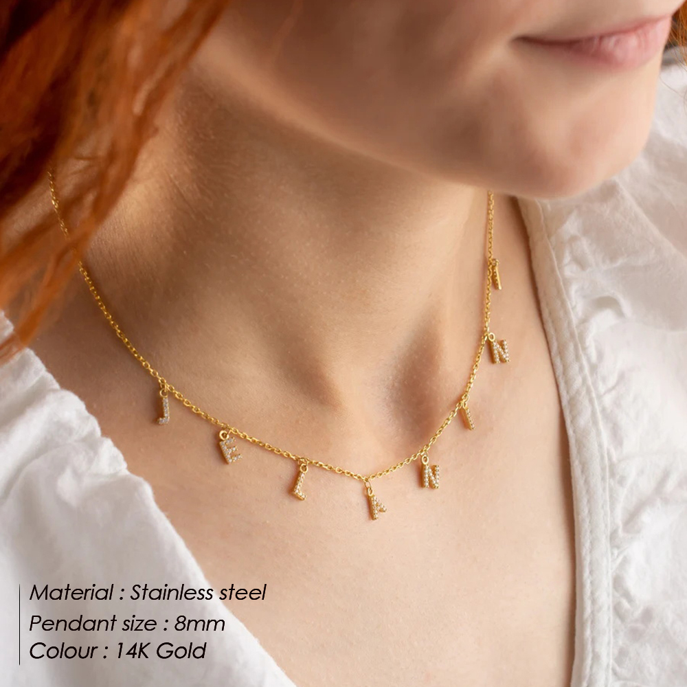 Personalisierte Namenskette Edelstahl 14K Gold Vergoldet 2