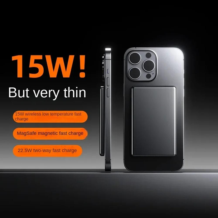 Magnetische Powerbank 5000mAh Kabellos Schwarz 2