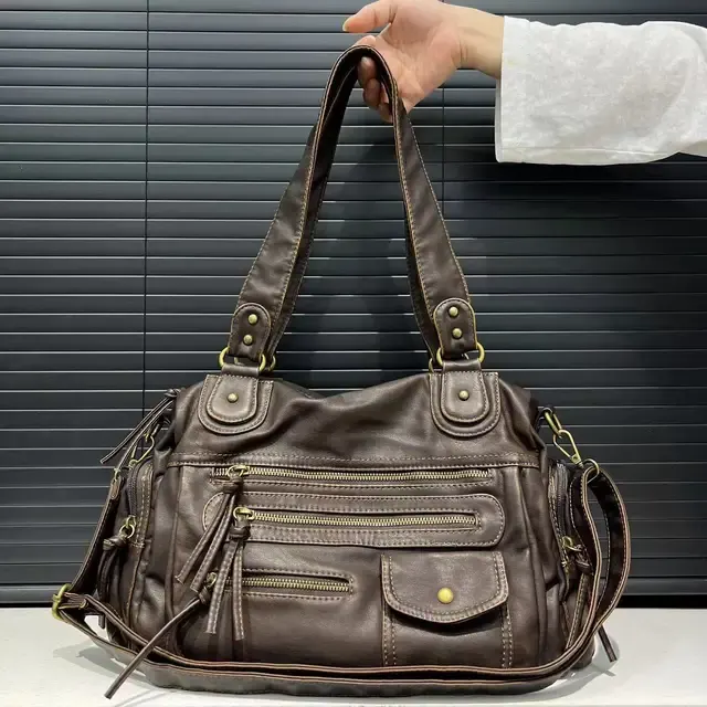 Vintage Leder Umhängetasche Y2K 2