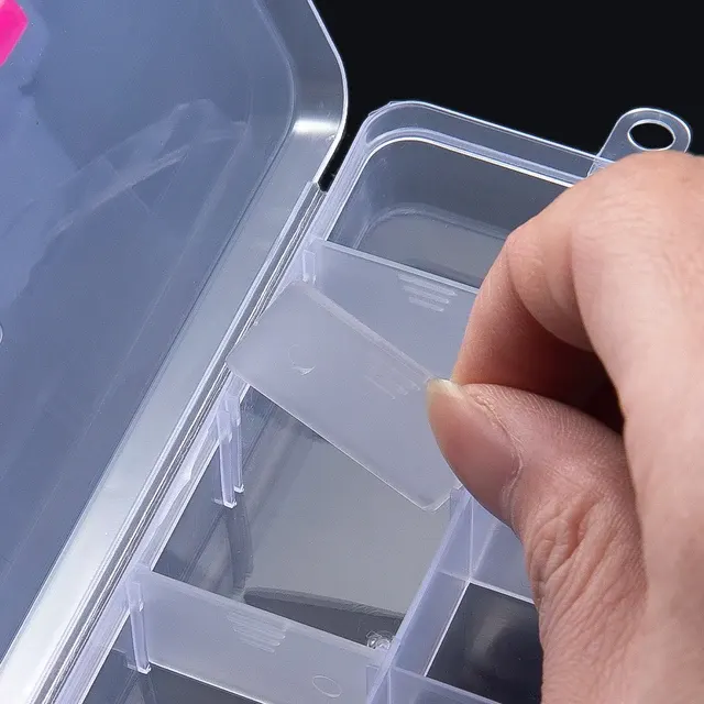 Transparente Schmuckbox mit verstellbaren Fächern 4