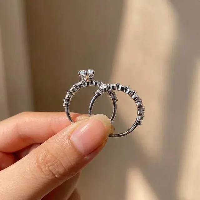 Silberring-Set mit Zirkonia 3