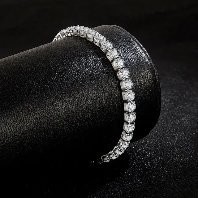 Zirkonia-Armband aus Sterlingsilber, 4 mm 2