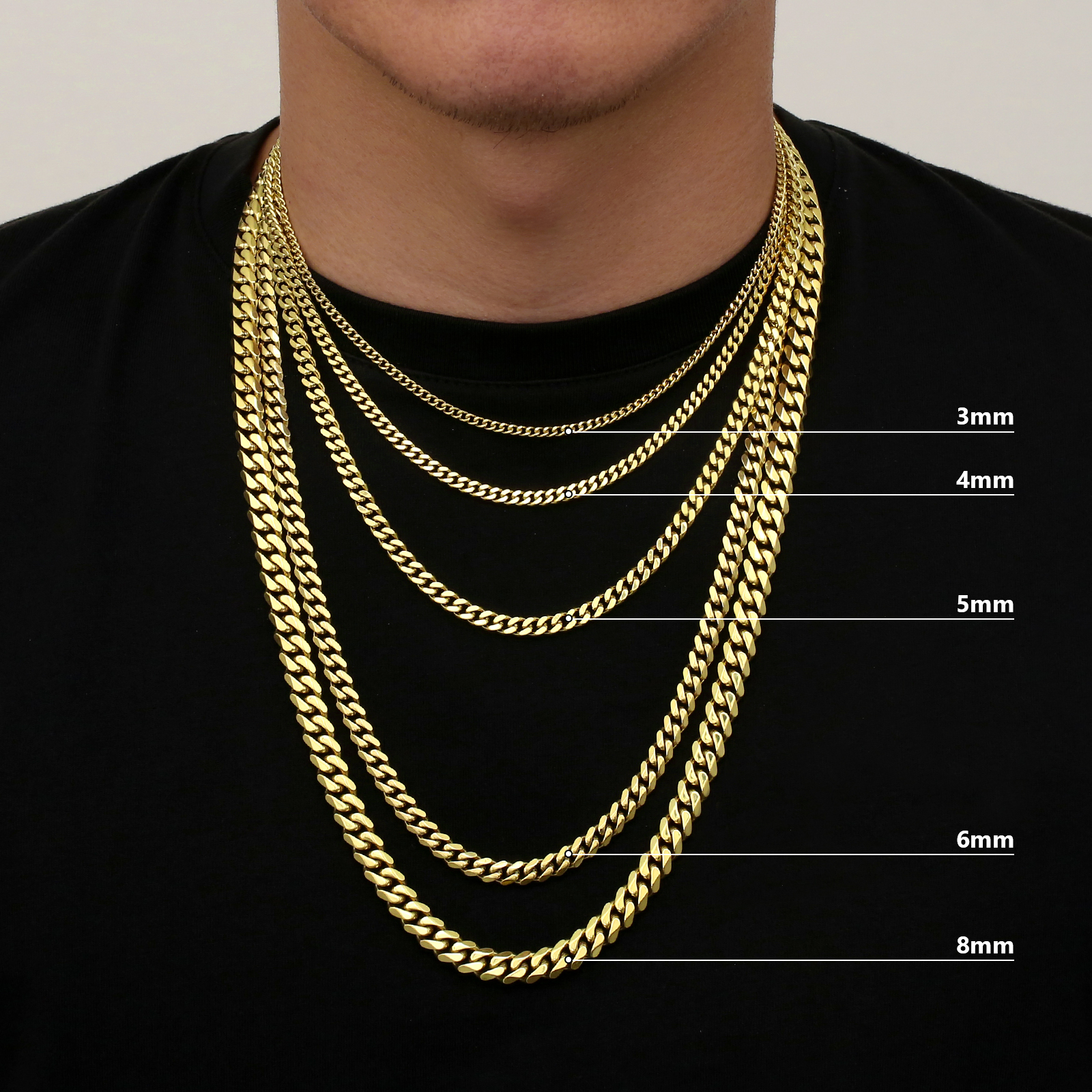 14K Vergoldete Miami Cuban Link Halskette Herren 2
