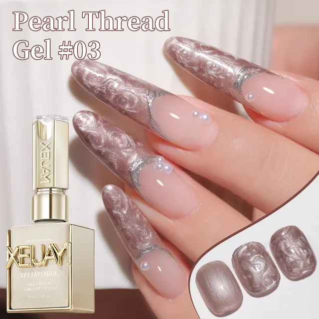 Perlweißer Faden-Gel-Nagellack 15 ml 3