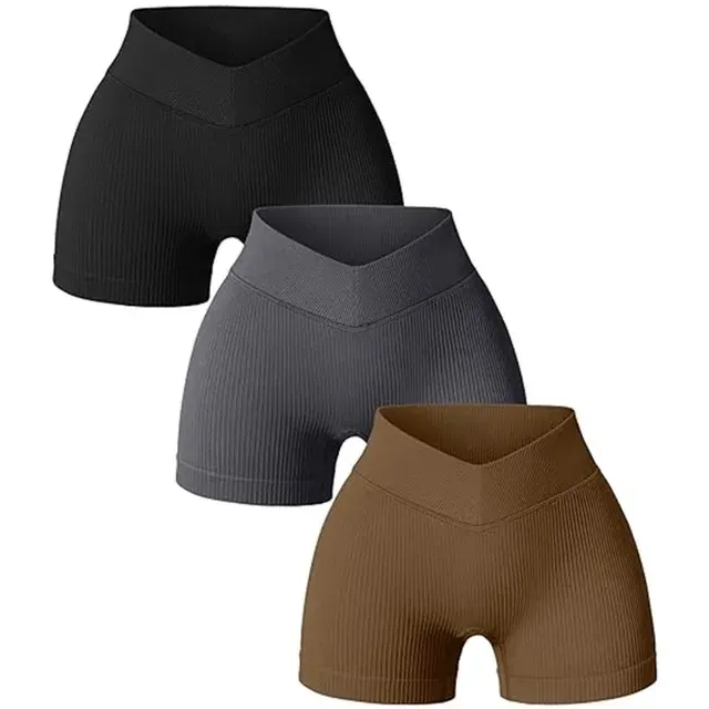 Nahtlose Yoga-Shorts mit hohem Bund für Damen 1