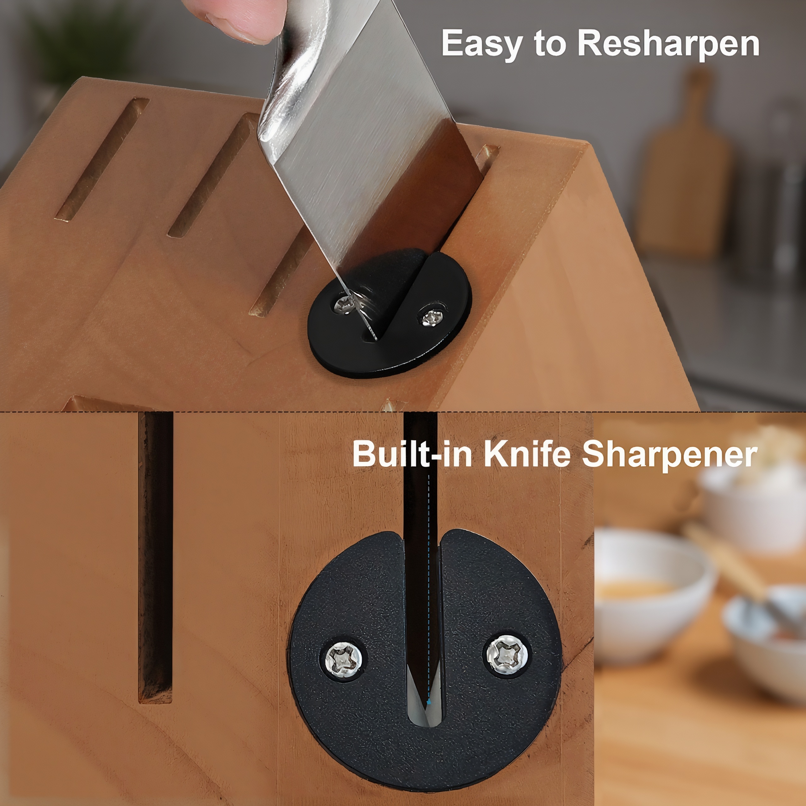 15-teiliges Küchenmesser-Set aus Edelstahl mit Block 3