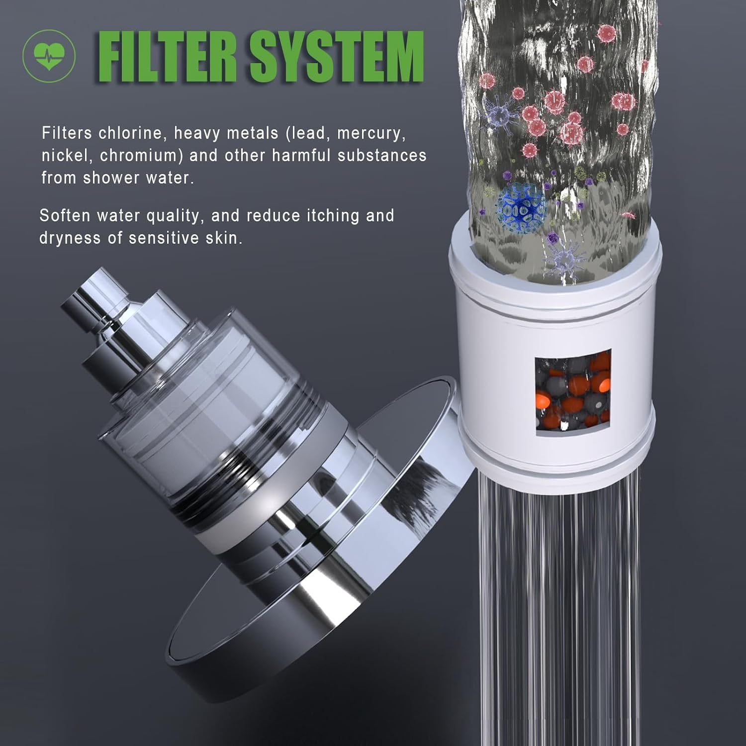 Filter-Regenbrause mit Duftfilter für Spa 3