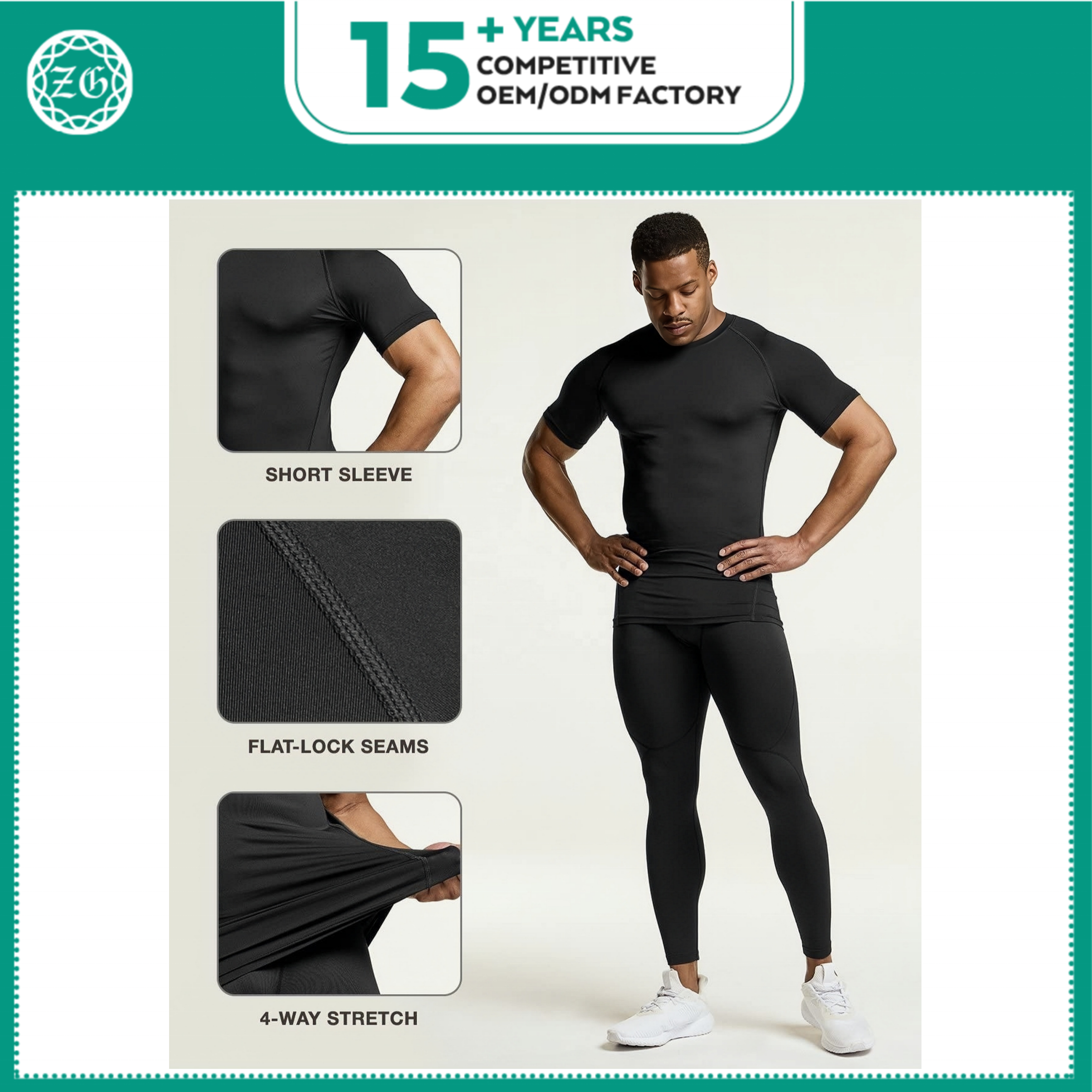 Atmungsaktives Herren-Fitnessshirt aus Polyester-Elasthan 3