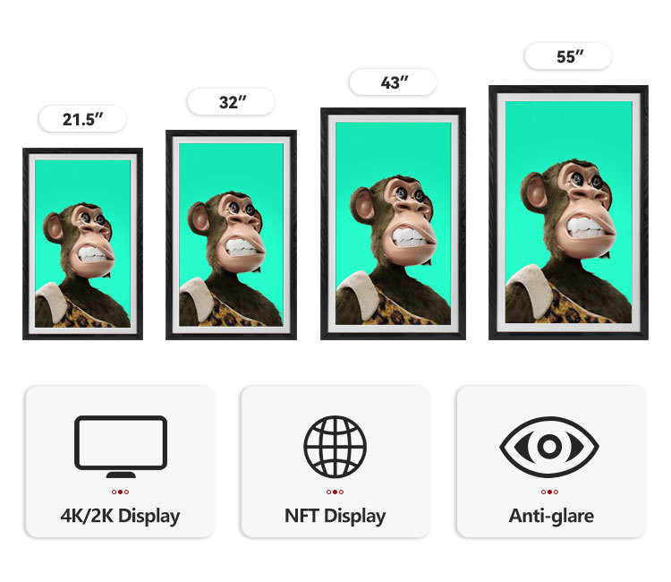 21,5 Zoll 4K Smart Digitaler Bilderrahmen aus Holz 3