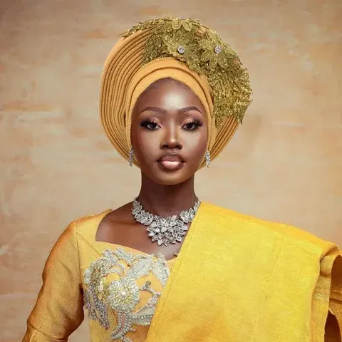 Afrikanische Gele-Turbanmütze