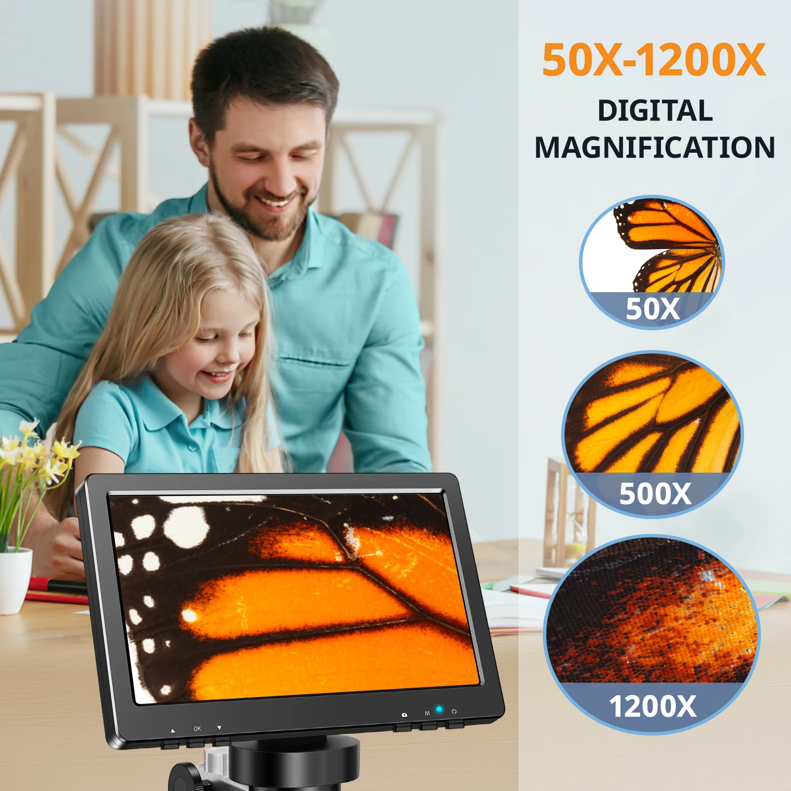 Digitales Mikroskop 1200X mit 7-Zoll-Display 4
