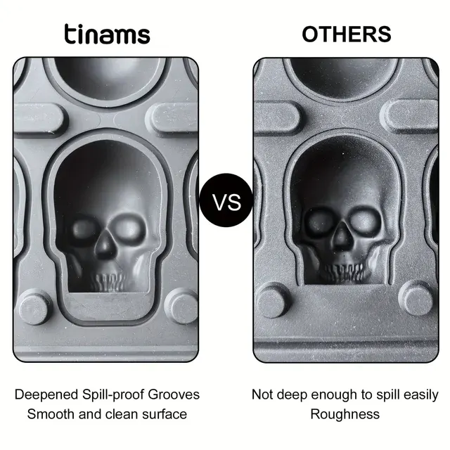 Totenkopf-Eiswürfelform aus Silikon, BPA-frei 3