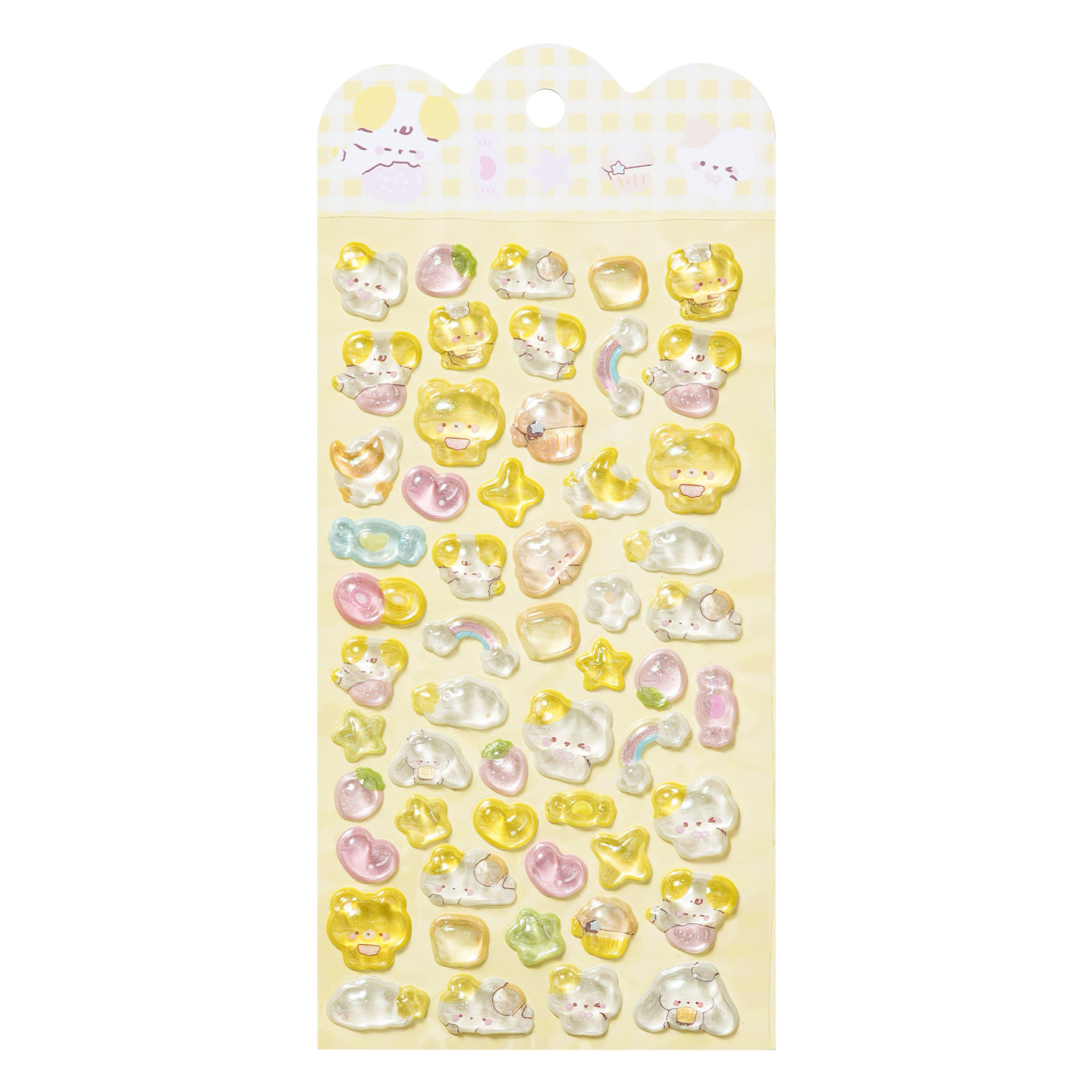 3D-Sticker Kristall Kaninchen Erdbeere Kinder 2