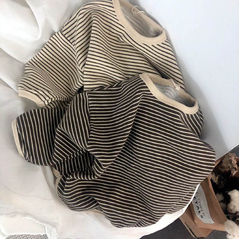 Gestreiftes Rundhals-Pullover-Shirt für Kinder