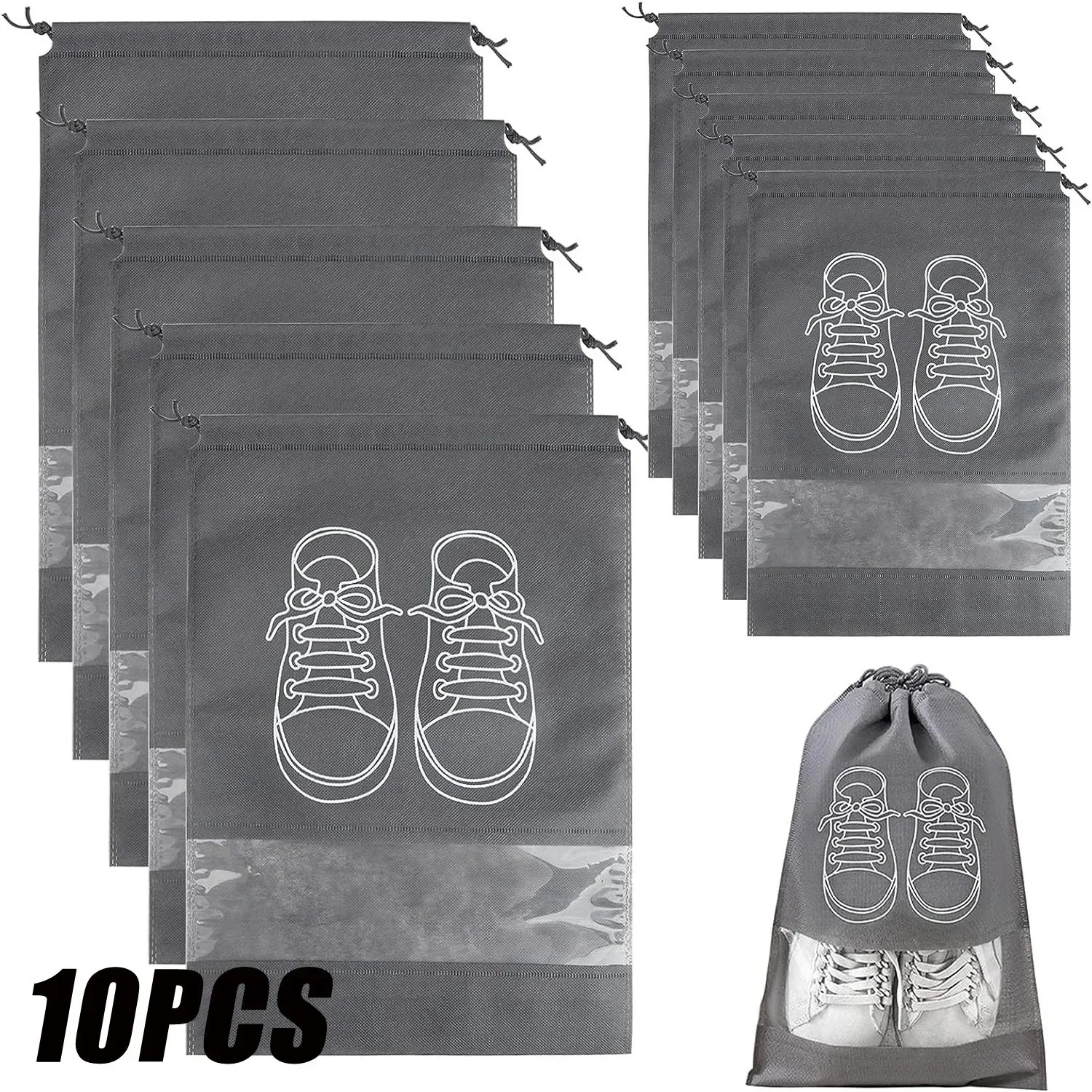 Vlies-Schuhtaschen zur Schuhaufbewahrung, 10 Stück
