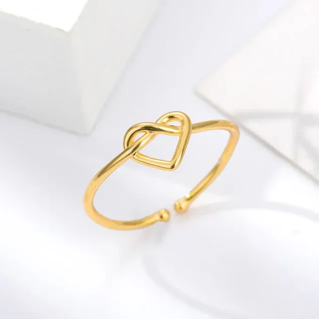 Edelstahl Paarringe Gold Herzform Hochzeit 3