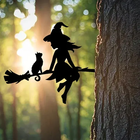 Eisen-Hexen-Katzen-Gartendeko