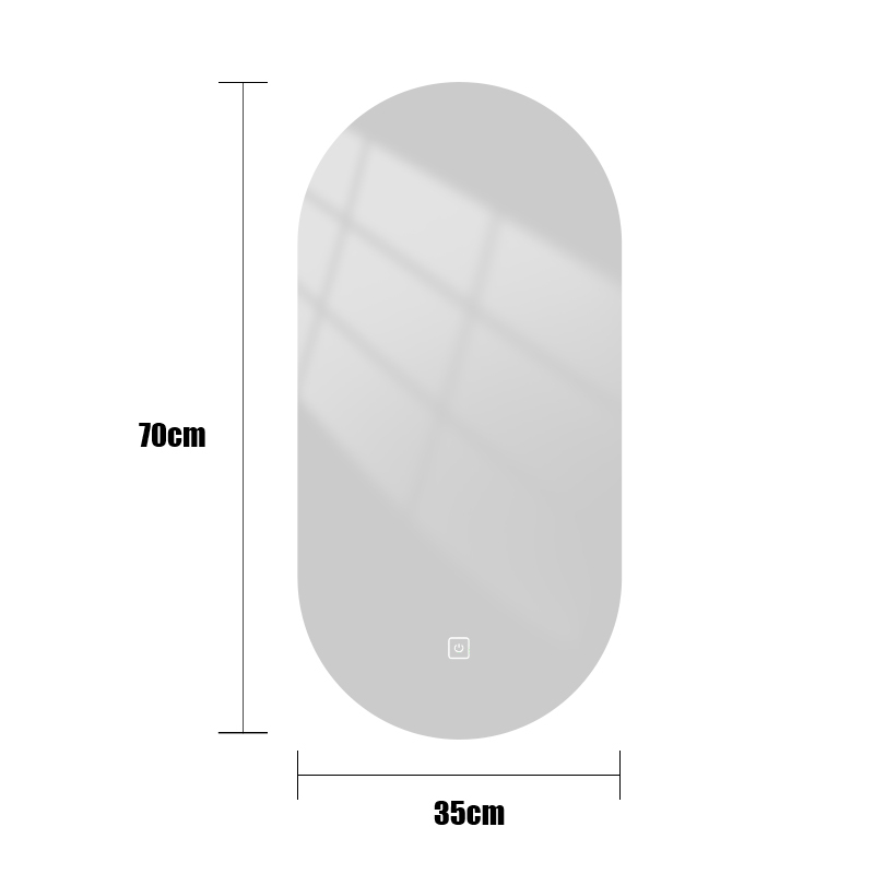 Ovaler LED-Badspiegel 35x70 cm, beleuchtet 2