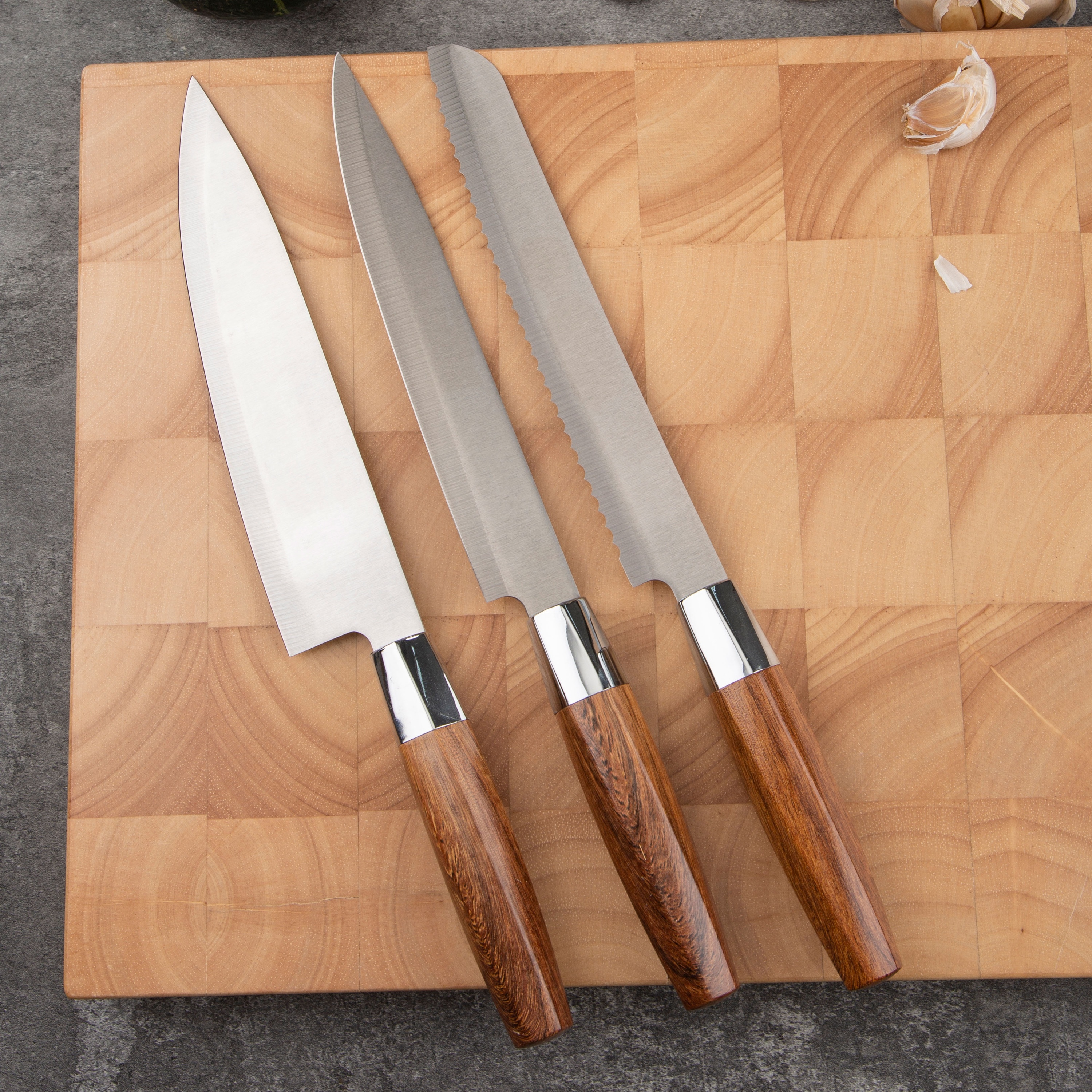 Küchenmesser-Set mit Messerblock und Obstmesser 2