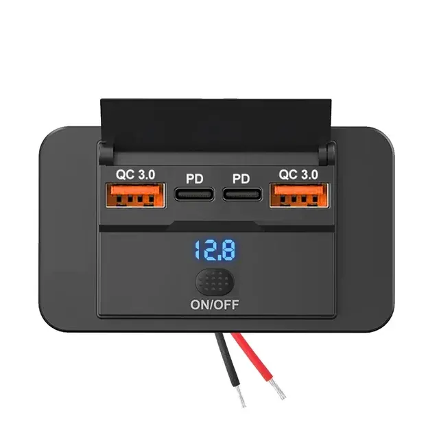 4-Port USB-C Autoladegerät 108W 12/24V 4