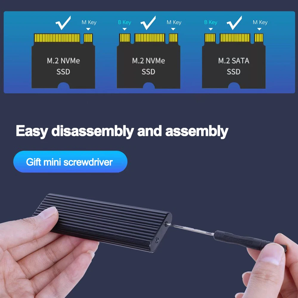 M.2-SSD-Gehäuse USB-C für NVMe und SATA 4