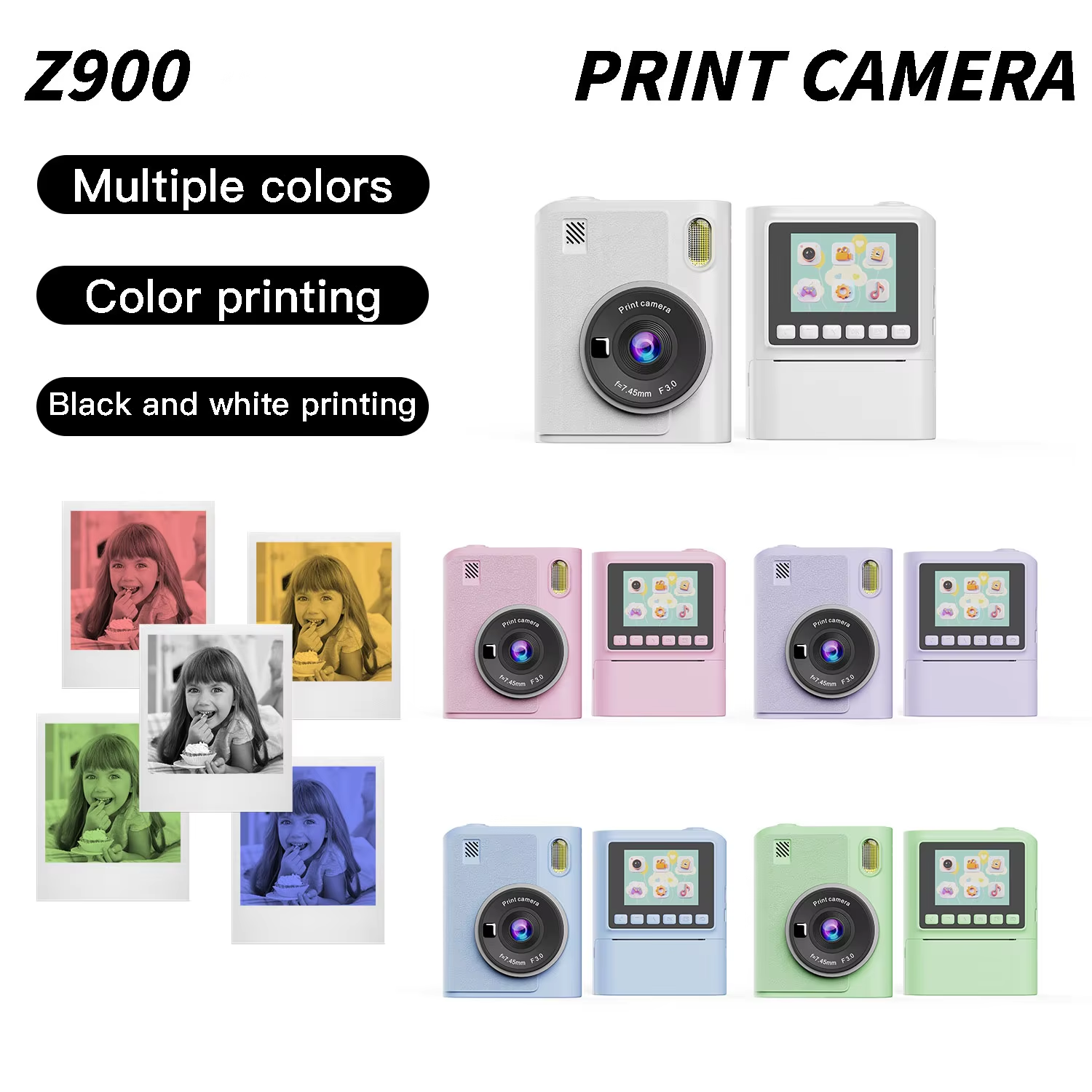 Sofortdruck Thermo Fotodrucker Kamera 1080P 2