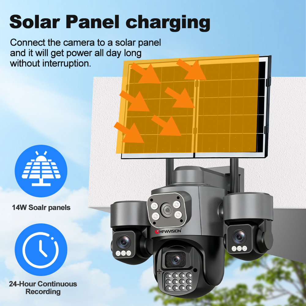 Solar-Außenkamera mit KI-Tracking und 360°-Blick 2