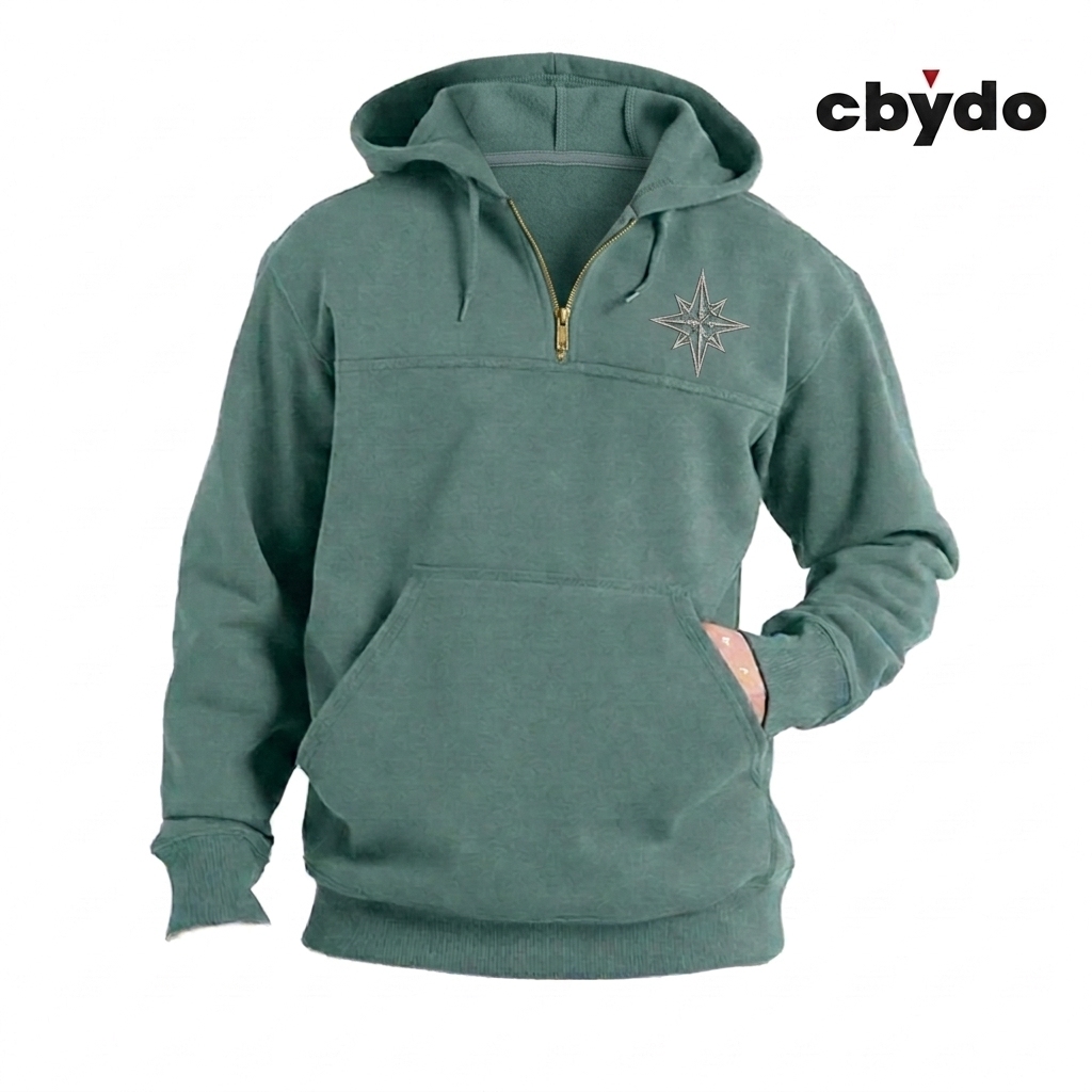 Half-Zip Streetwear Hoodie aus French Terry