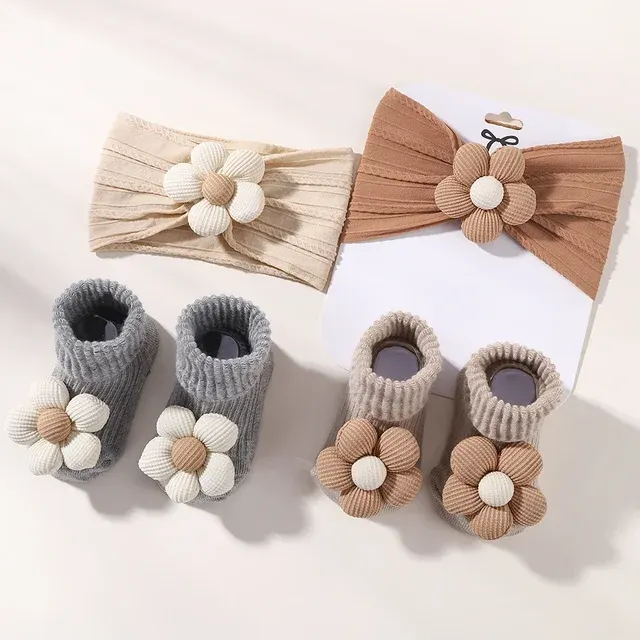Baby-Stirnband-Socken-Set 3