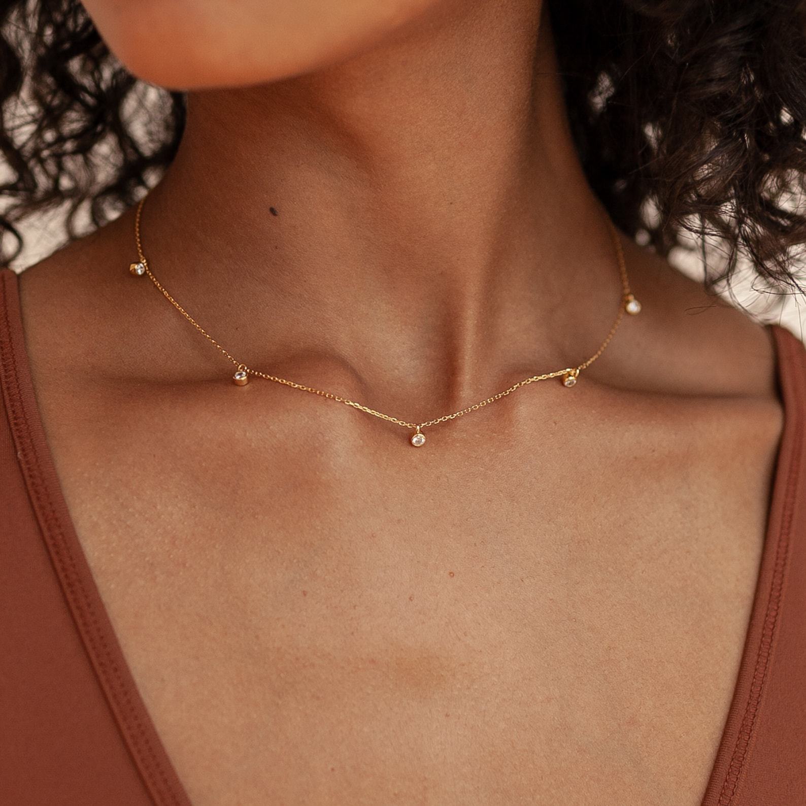 Minimalistische Zirkonia-Halskette für Damen 4