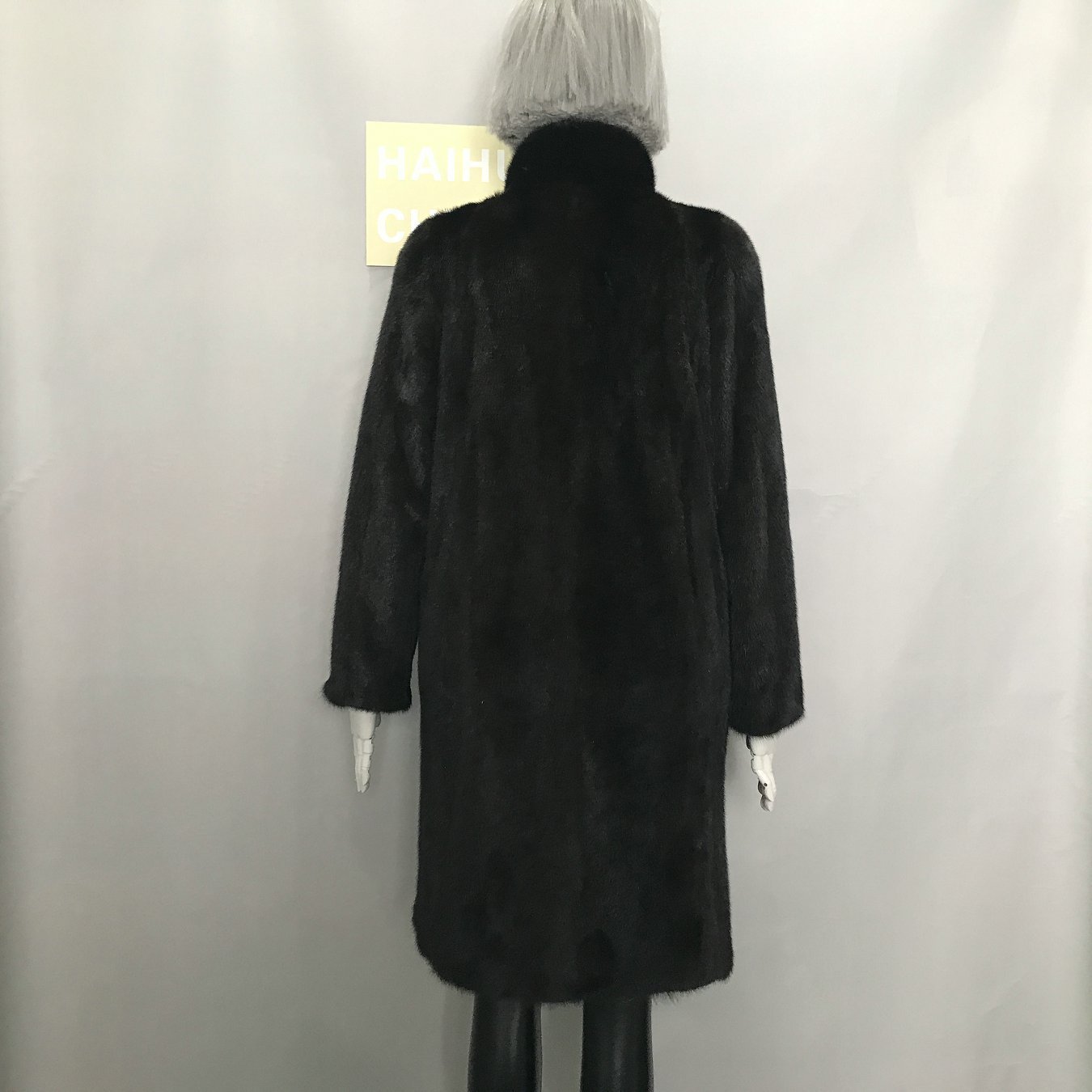 Damen Trenchcoat Echtpelz Nerz Braun wasserdicht 4