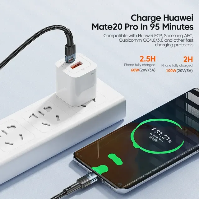 3-Meter-USB-C-Schnellladekabel, 100 W 2