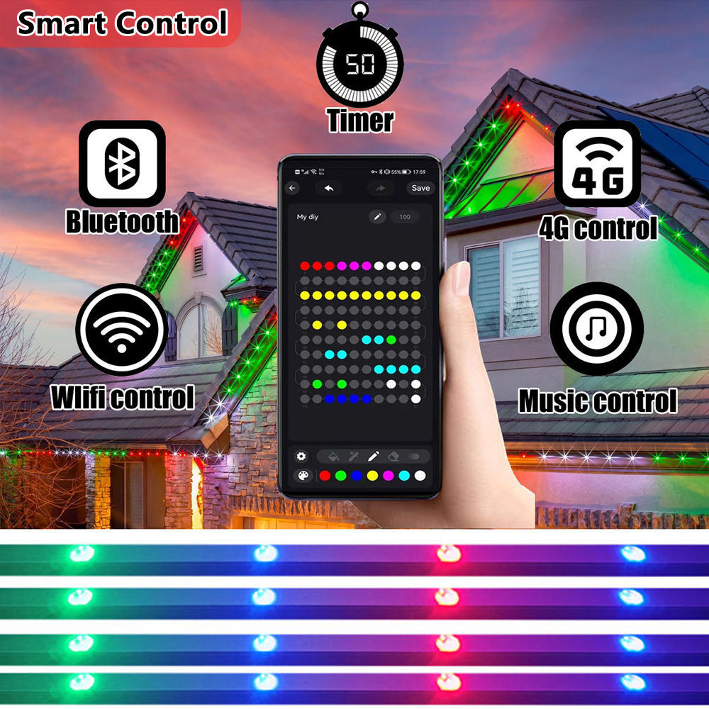 Wasserdichte LED-Weihnachtslichterkette für Außen 3