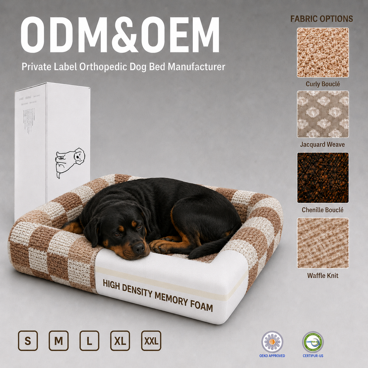 Orthopädisches Memory Foam Hundebett Waschbar 2