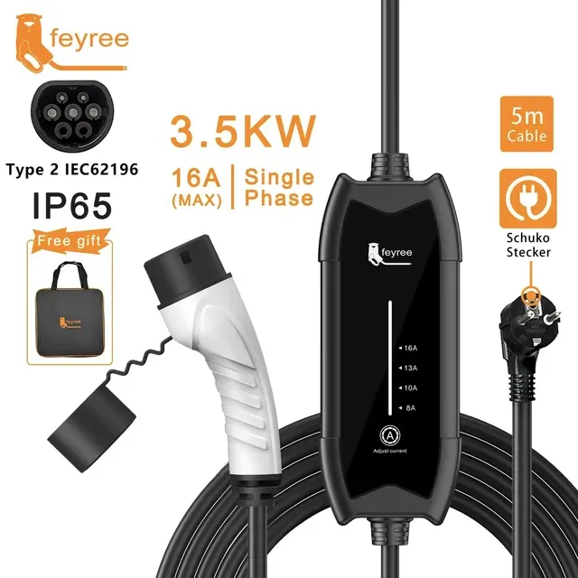 Tragbare 16-A-EV-Ladebox, Typ 2, 5 m 3